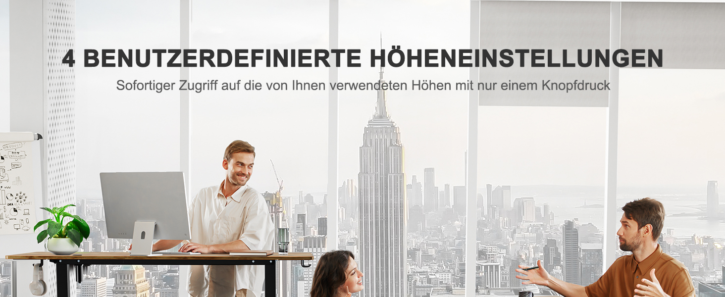 Електричний регульований стіл ErGear 140x70 см з пам'яттю, для дому та офісу, з підключенням, вінтажний, колір дерева