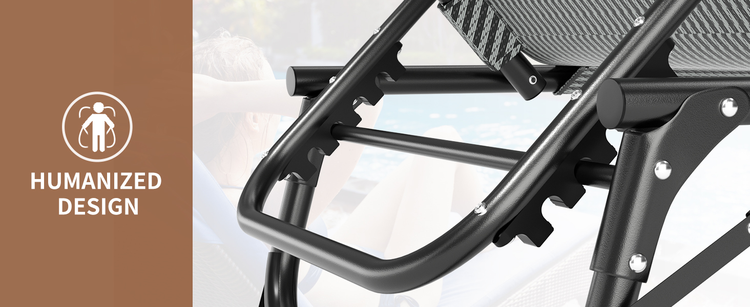 Лежак для відпочинку MOPHOTO, розкладний садовий лежак з матрацом, регульована спинка та підніжка, портативний, для дому та саду, складаний (зелене дитяче ліжко, матрац) (чорний з холодним сірим)