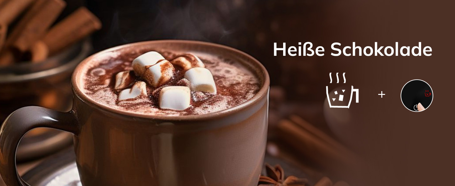 Morpilot Електричний піноутворювач молока 6-в-1, для капучино, лате, гарячого шоколаду, 130-500 мл, 600 Вт, антипригарне покриття, нержавіюча сталь, чорний