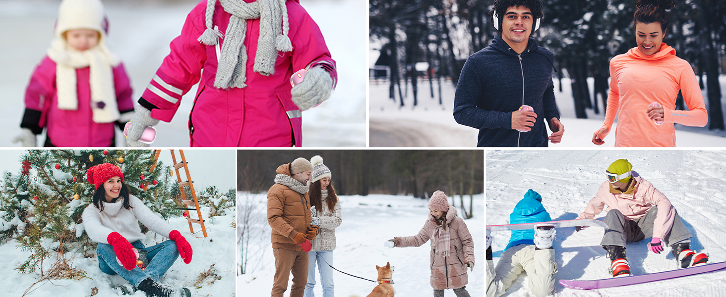 Електричний грієчка для рук 5000mAh 2 шт. - багаторазовий кишеньковий грієчка для активного відпочинку, зимовий подарунок для дітей, жінок та чоловіків, рожевий