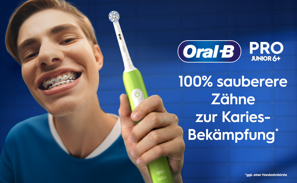 Електрична зубна щітка для дітей Oral-B Pro Junior, зелена