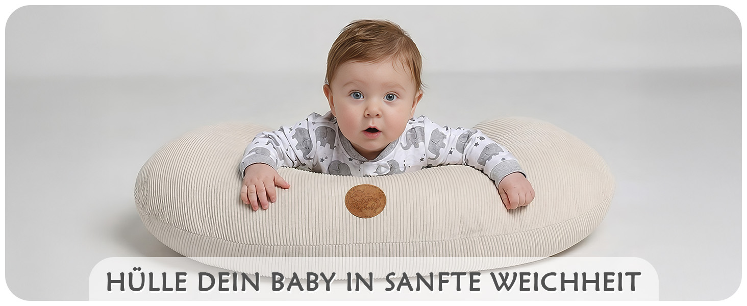 Подушка для годування Totsy Baby Stillkissen Mond Minky (150 см, світло-сіра) - підтримка при грудному вигодовуванні, Oeko-Tex