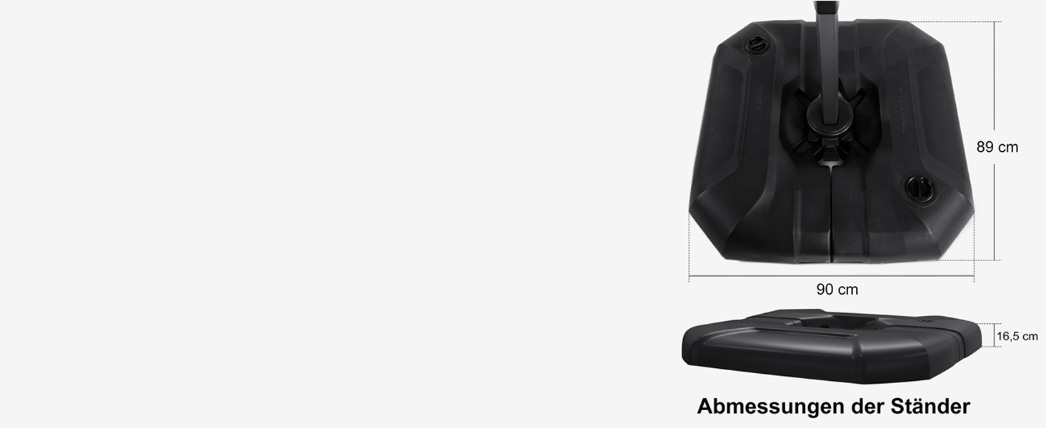 Парасолька від сонця PURPLE LEAF 250x250 см, велика підвісна парасолька-ампел з рукою-коханцем, поворотом на 360° та хрест-підставкою для тераси та балкона, сіра