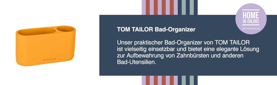 Органайзер для ванної кімнати TOM TAILOR, міцний пластик, тримач для зубних щіток, органайзер для косметики, декоративний аксесуар, сірий