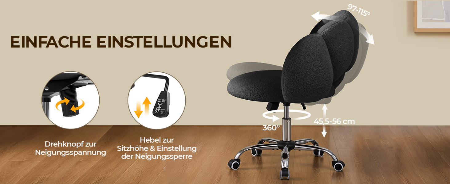 Крісло офісне Yaheetech, ергономічне, чорне, регульоване по висоті, до 136 кг, для дому/офісу