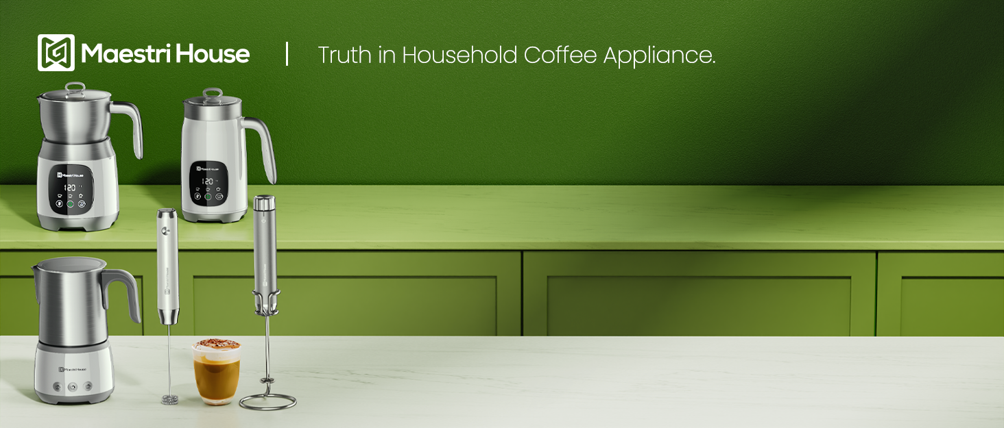 Електричний пінний вершковий вінчик Maestri House LunaFro 2.0, бездротовий, з регулюванням швидкості, чорний