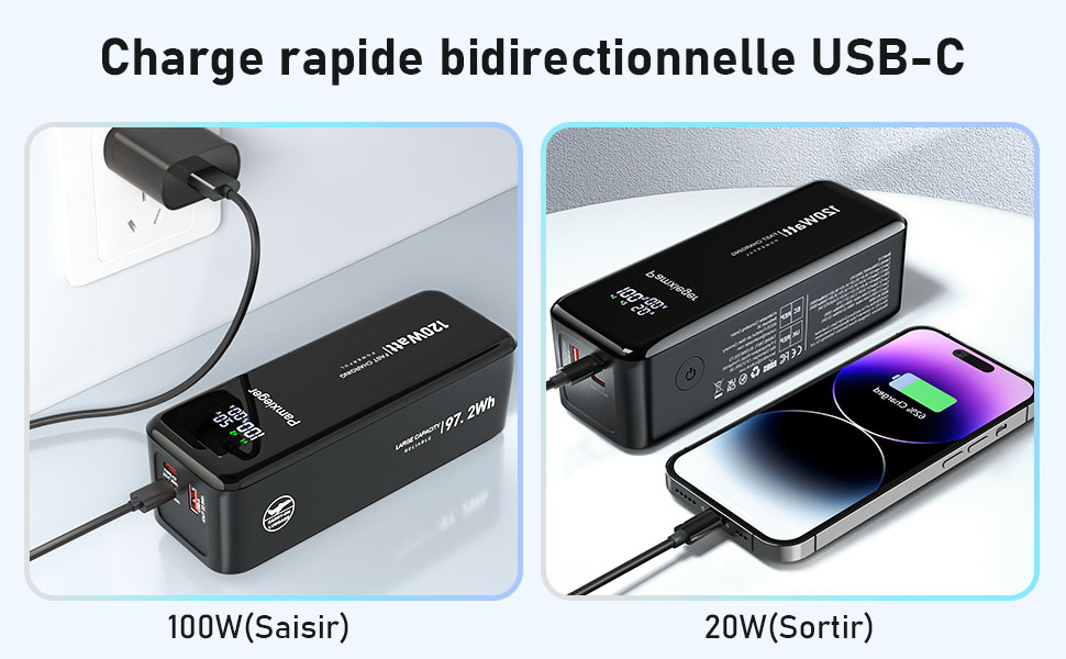 Портативний зарядний пристрій Powerbank Klein Aber Stark 120W, 27000 mAh з LCD дисплеєм для смартфонів, планшетів та ноутбуків