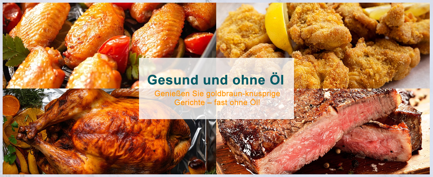 Подвійна фритюрниця без олії з 2 камерами, 10л, 8-в-1, сенсорний екран, таймер, XXL