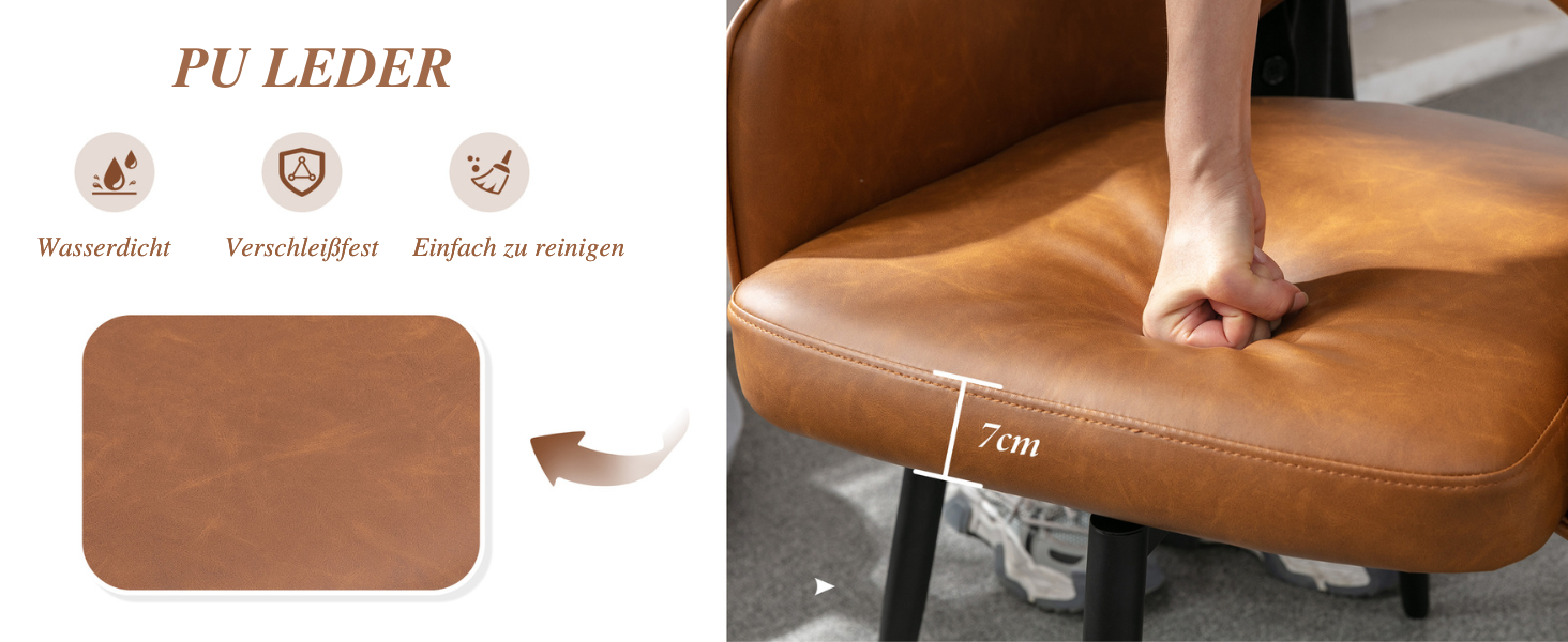 4 шт. крісла для їдальні з велюру, 360° обертання, кухонні крісла з підлокітниками, м'які бічні крісла для дому, офісу, вітальні (53*58*78 см, коричневі, шкірозамінник)