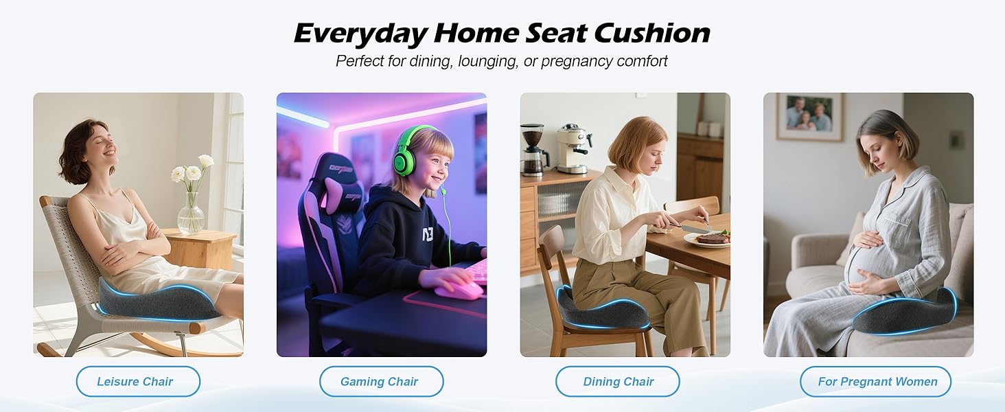 Подушка для офісного крісла Lofty Aim з піни Memory Foam: ортопедична, для попереку, від болю в сідницях, для офісу, авто, літака, інвалідного візка – чорний та темно-сірий