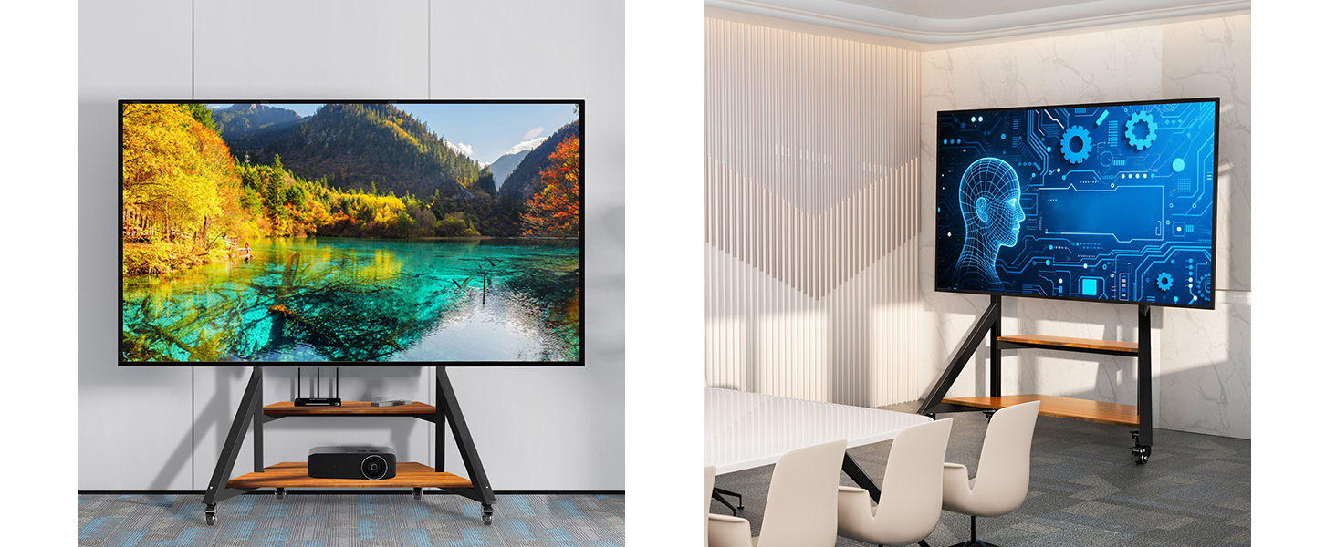 Стійка для телевізора Boden 65-100 дюймів з поличкою, чорна, VESA 800x600, модель VC-Z1188