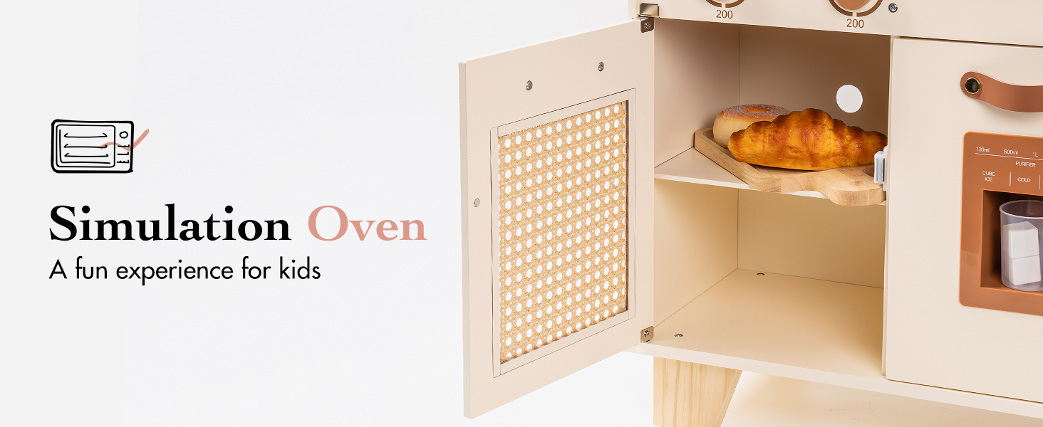 Дерев'яна дитяча кухня ROBOTIME з аксесуарами, ретро-дизайн, зелений, 3-8 років