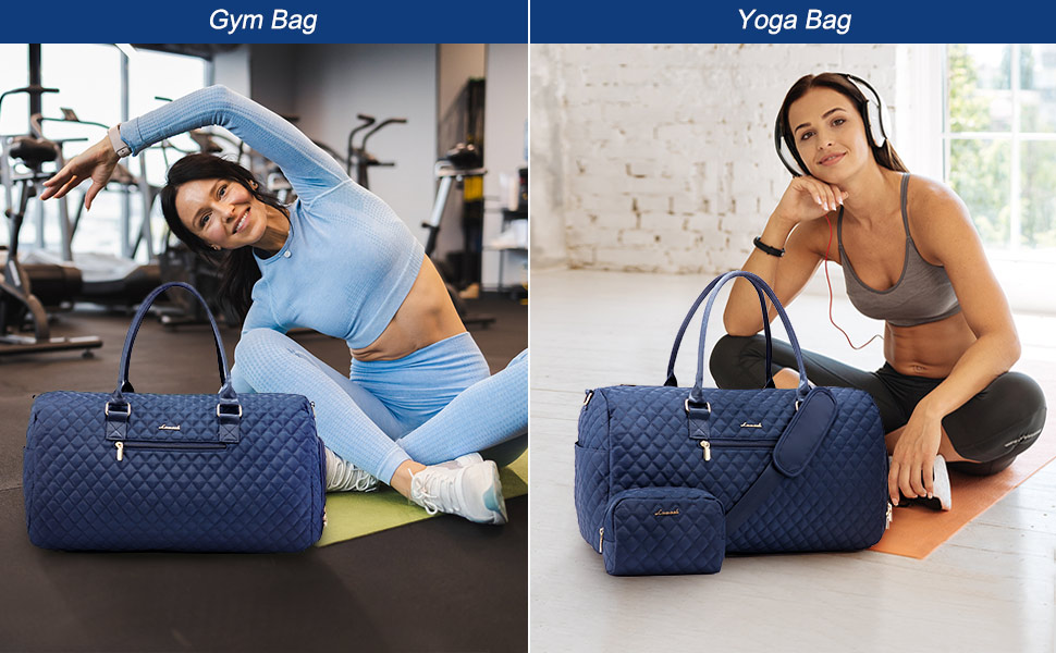 Спортивна сумка OVEVOOK для подорожей, жіноча, Weekender, сумка для вихідних, Kiniktasche, сумка для пологів з косметичкою, відділення для взуття та мокрого одягу, водонепроникна, Gym Bag, ручна поклажа для авіаперельотів, чорна (L, Морська хвиля)