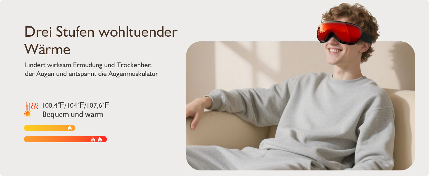 Масажер для очей XJUGEZ з підігрівом, вібрацією та Bluetooth, 4 режими, маска для очей, покращує сон, подарунок для жінок та чоловіків, чорний