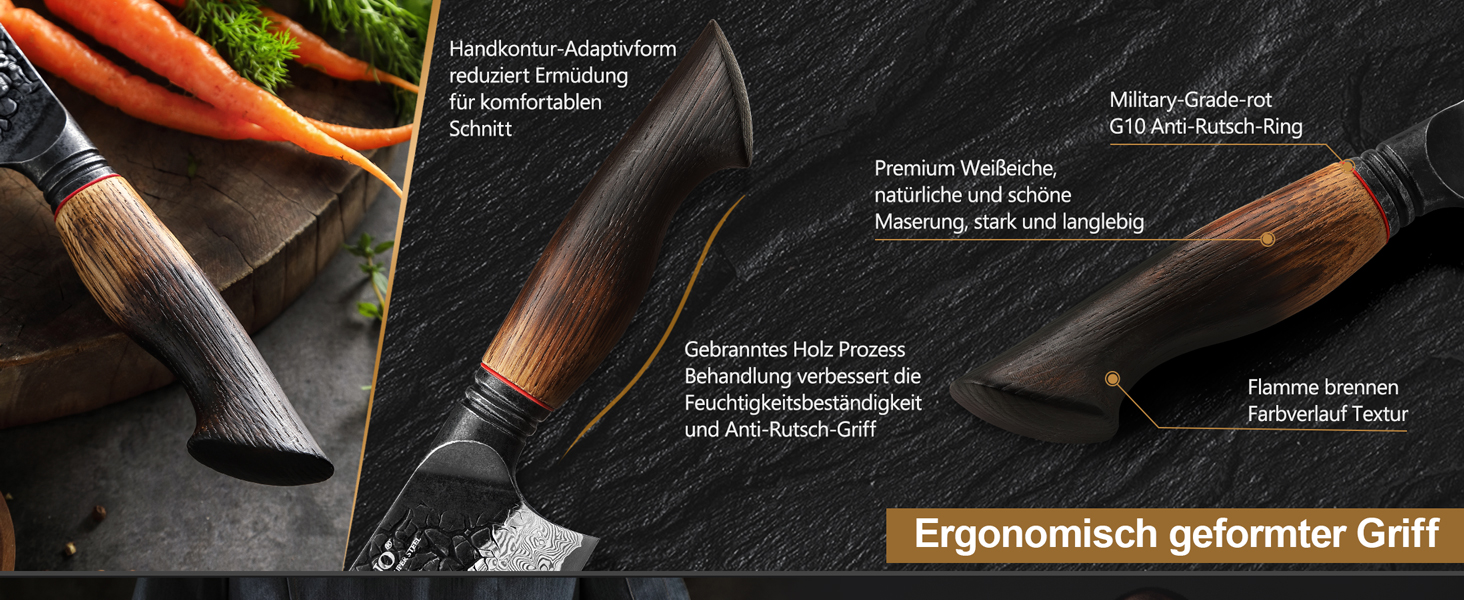 Ніж Сантоку XINZUO Damaststahl 19,3 см з нержавіючої сталі Дамаск, професійний кухонний ніж, серія Mo, ергономічна ручка з білого дуба