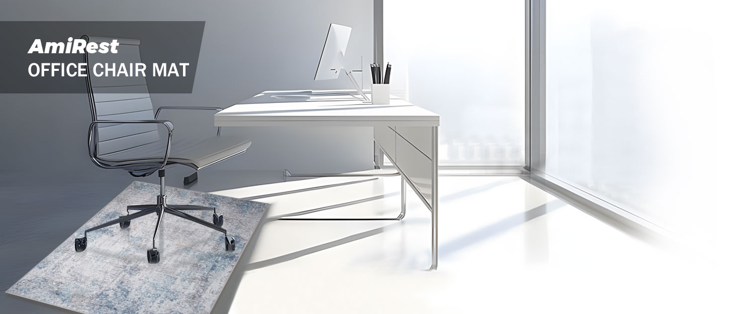 Підкладка під офісне крісло 90x120 см, сіра текстура | Захист для підлоги, килимок від ковзання | Для ламінату та плитки