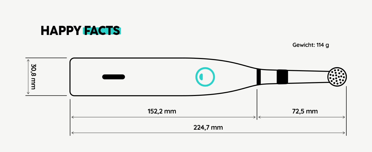 Електрична зубна щітка Happybrush Eco R2 - екологічна, з ротаційним механізмом, чорна, з 3 насадками та пастою. Рекомендовано експертами.