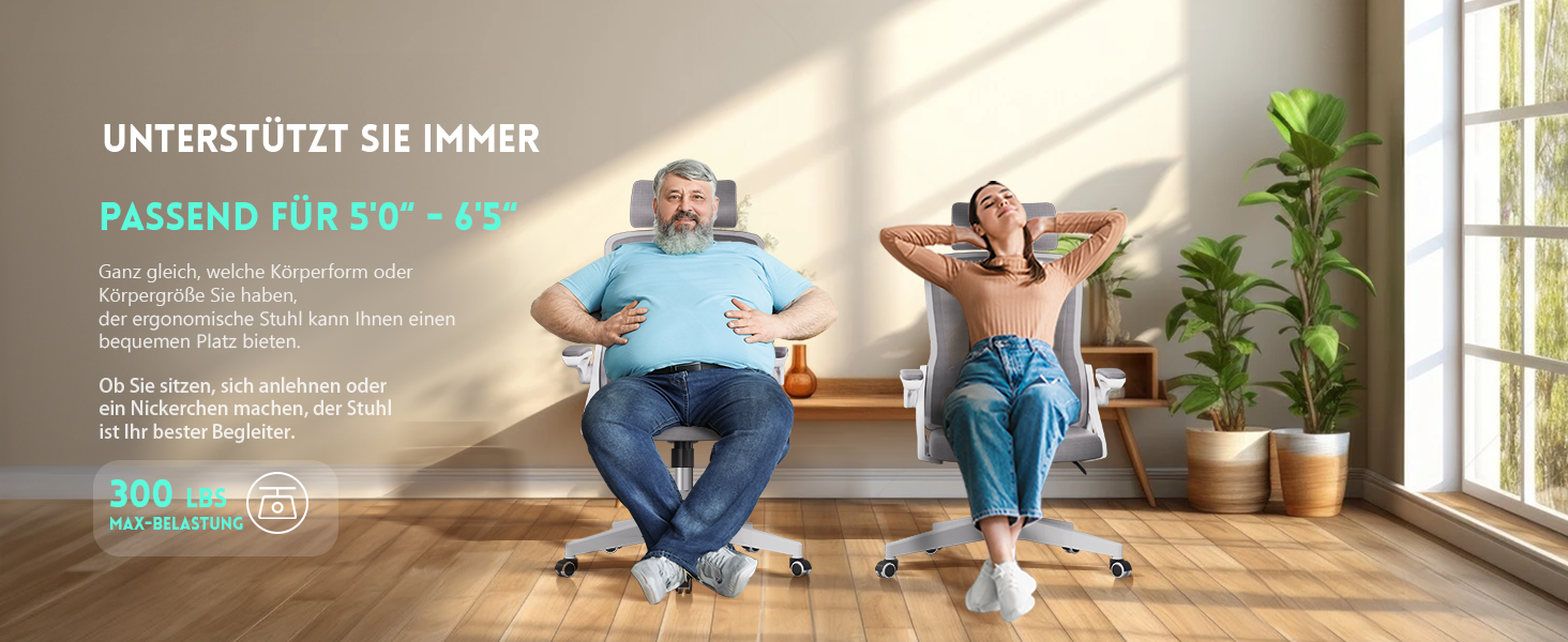 Ергономічне крісло для офісу та геймінгу, широке сидіння, регульовані підлокітники, біло-сіре, 90° підйом підлокітників