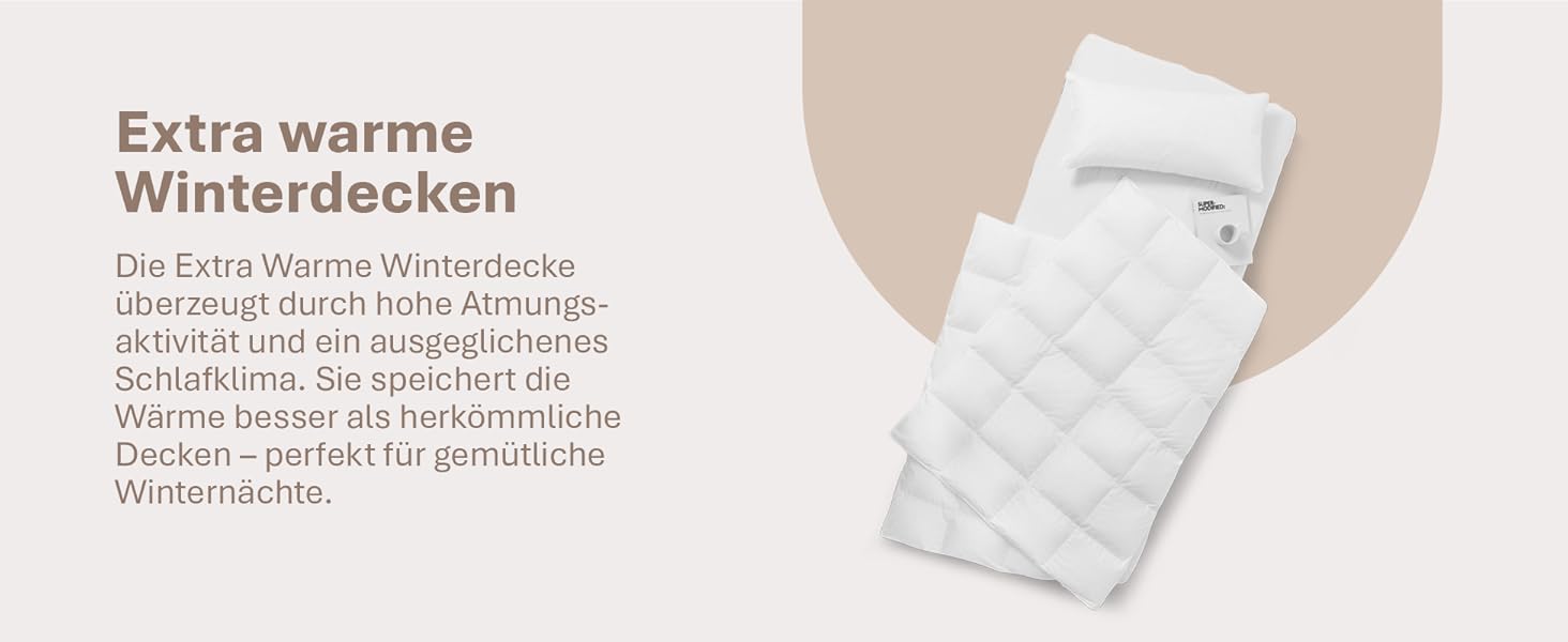 Зимовий ковдрик 135x200 см з пуховою начинкою 1080г - ковдра з бавовняним покриттям, дихаюча та придатна для прання до 60°C, сертифікат Ökotex