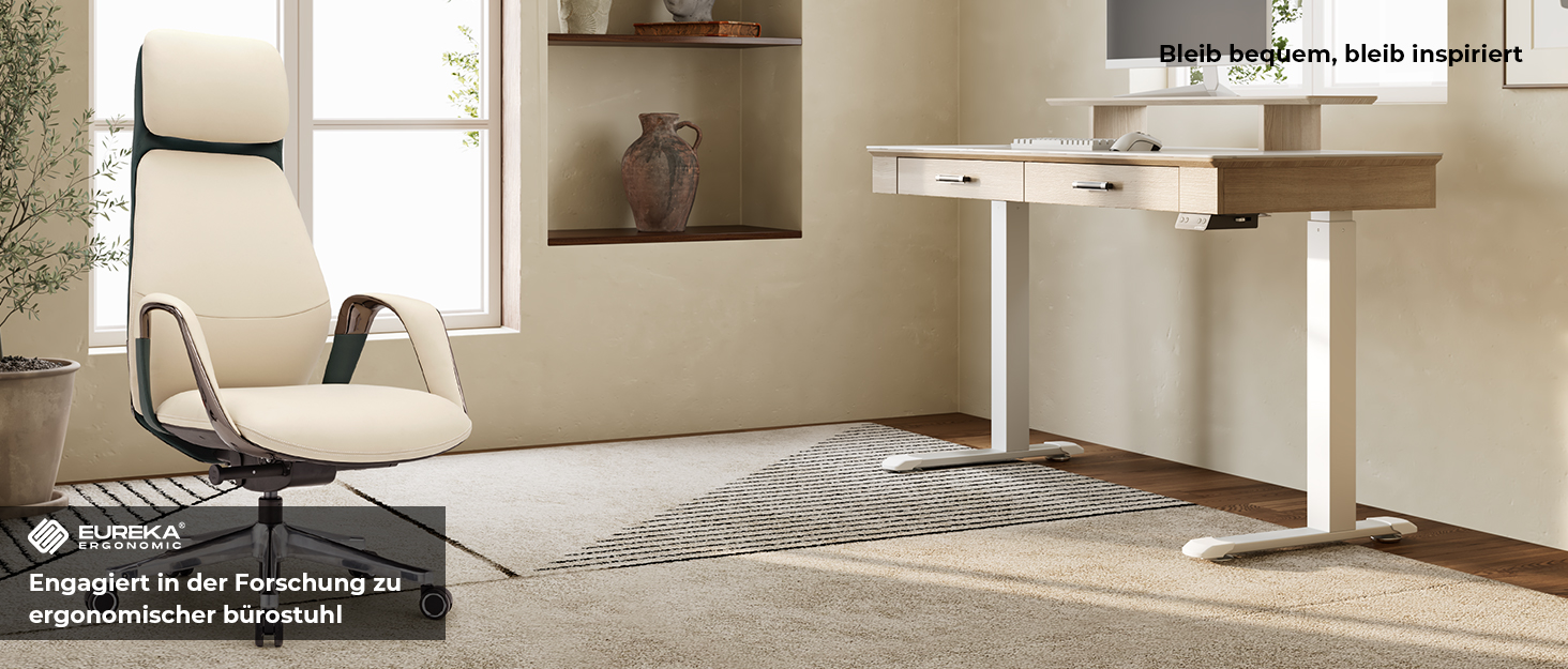 Крісло офісне EUREKA ERGONOMIC з шкіри, чорне: регульоване, ергономічне, для офісу та дому