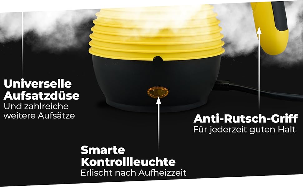 Пароочисник ручний Neighbor's Friend® Нова модель – Потужний ручний пароочисник, 3,5 Bar, кабель 4м, бак 350мл. Для авто, майстерні, дому та миття вікон. Пароочисник – Чорний
