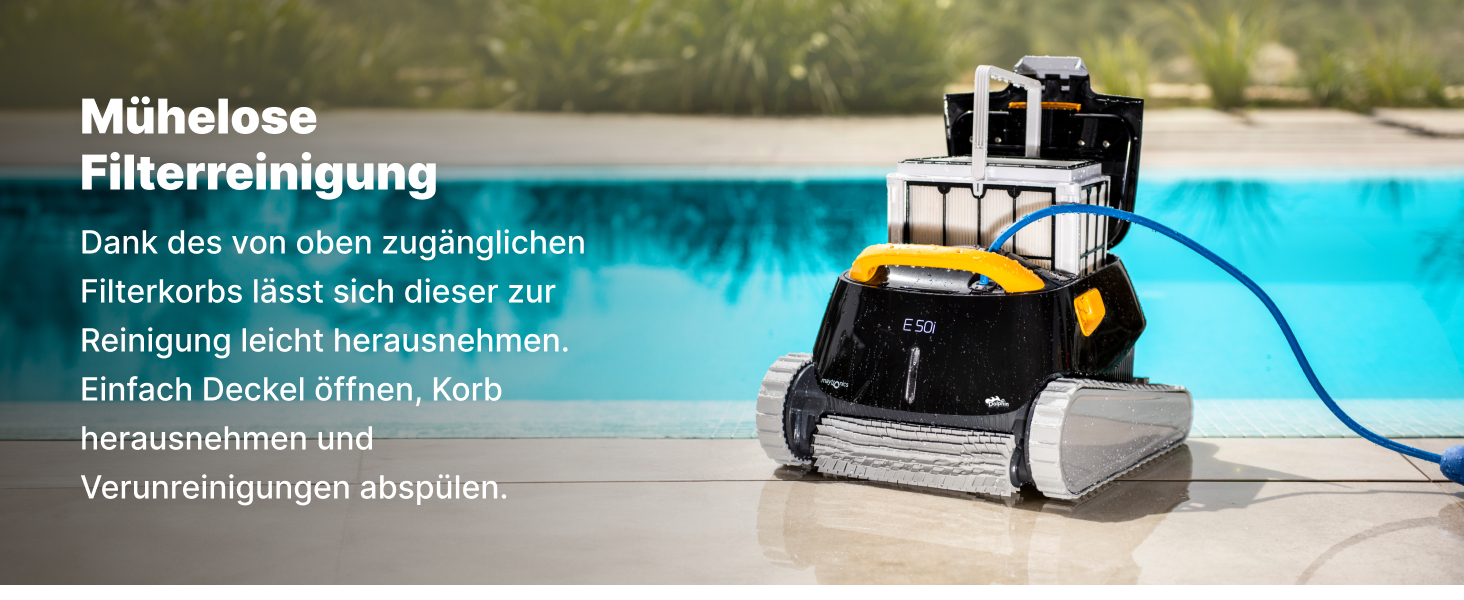 Робот-пилосос для басейну Dolphin E50i: очищення дна та стін, до 10 м, з кабелем