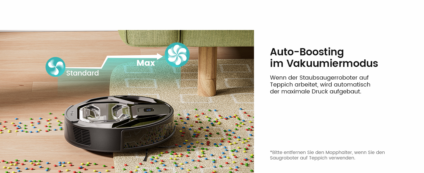 Робот-пилосос LEFANT M320 з вологою, 6000Pa, ущільнення, App/Alexa, чорний