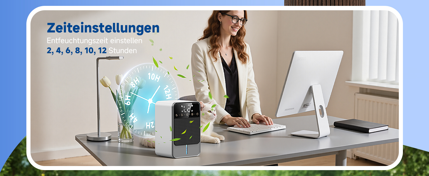 Електричний осушувач повітря 1800 мл з тихою роботою, функцією відтавання та автовимкнення, 7 кольорових підсвіток, портативний осушувач для спальні, ванної кімнати, підвалу, продуктивність 560 мл/24 год
