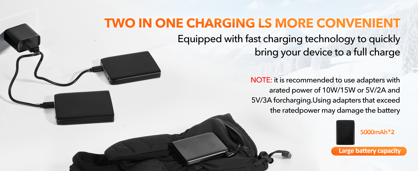 Обогревні рукавички Jkevow для чоловіків та жінок з акумулятором 5V 5000mAh, 3 режими нагріву, для мотоциклів, велосипедів, походів, катання на лижах