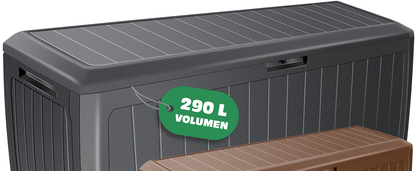 Ящик для подушок KESSER® 290л з колесами, антрацит - садовий контейнер для зберігання, витримує 100 кг