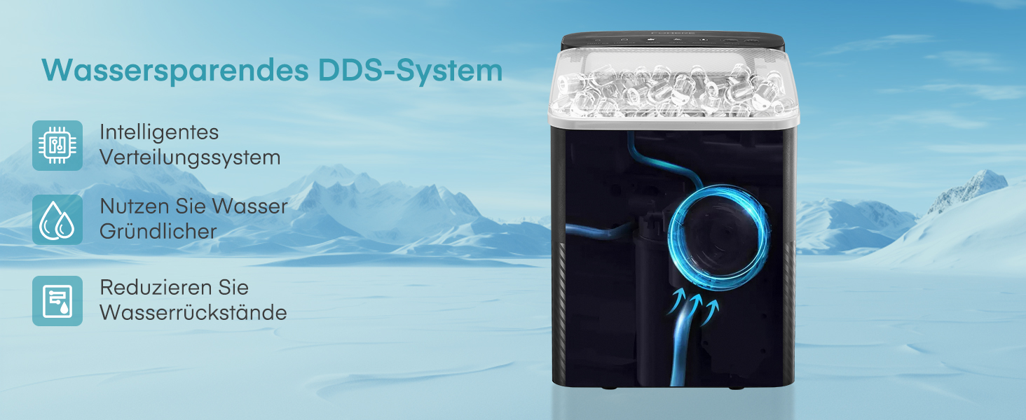 Льодогенератор Fohere портативний самоочисний, 14 кг/24 год, 2 розміри льоду, компактний, чорний - для дому, бару, офісу, кемпінгу