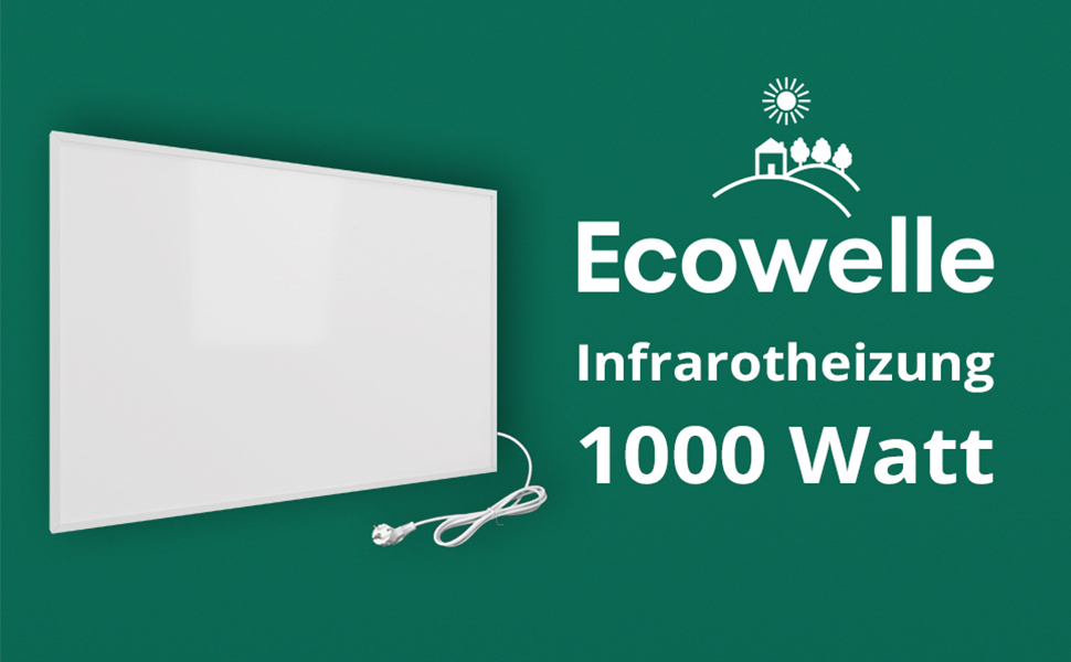 Інфрачервоний обігрівач Ecowelle Classic White 1000 Вт 10 років гарантії Зроблено в Німеччині Подвійний захист від перегріву Classic White1000