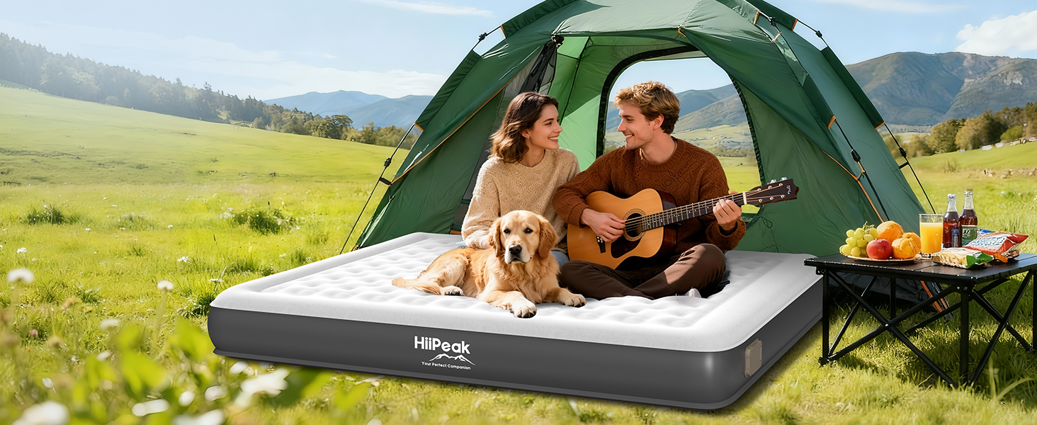 Надувний матрац HiiPeak TPU для 1 особи з вбудованим електричним насосом – самонадувний, без ПВХ, портативний, до 300 кг