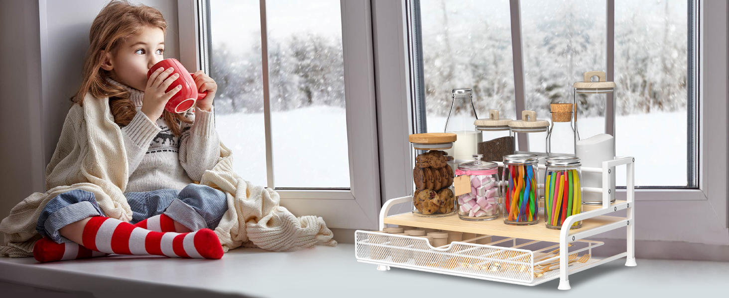 Трирівневий органайзер для капсул кави Dolce Gusto/Nespresso/Cafissimo з шухлядою (35 капсул)