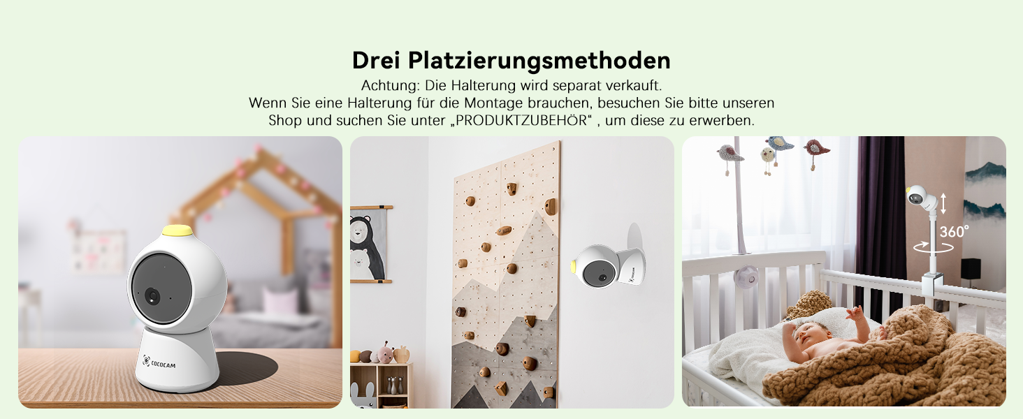 Відеоняня COCOCAM 2K 4MP з камерою та монітором 5 дюймів, Wi-Fi 2.4/5GHz, ШІ-розпізнавання, датчик перекриття обличчя та сну на животі, автотрекінг, ІК нічний зір