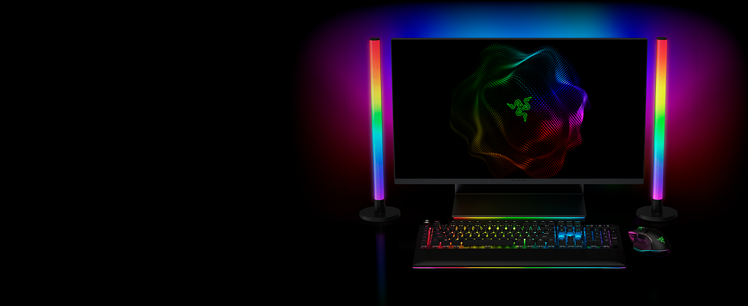 Razer Aether Light Bars - RGB лампа для монітора з підсвічуванням, сенсорним керуванням та регулюванням кольору та яскравості, чорний