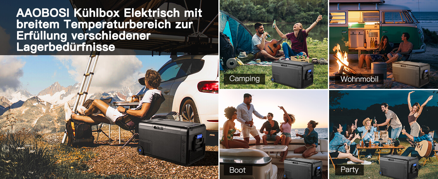 Автомобільний компресорний холодильник AAOBOSI 38л: Електричний охолоджувач для авто, кемпінгу, риболовлі (-20°C/+20°C), 12/24V/230V, USB