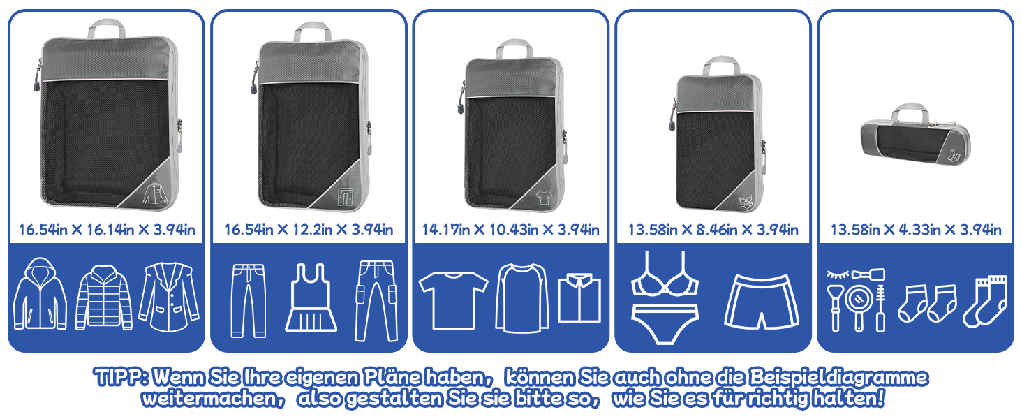 Набір компресійних органайзерів для подорожей Packing Cubes, 5 предметів, ультралегкі сумки для одягу в валізу та рюкзак, рожеві