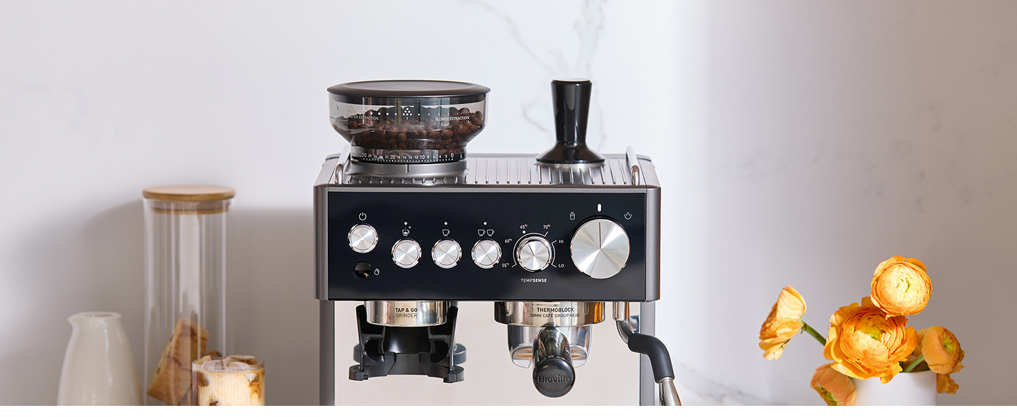 Кавомашина Breville Barista Slimline VCF185X: Еспресо, капучино, лате з вбудованим капучинатором (срібна)