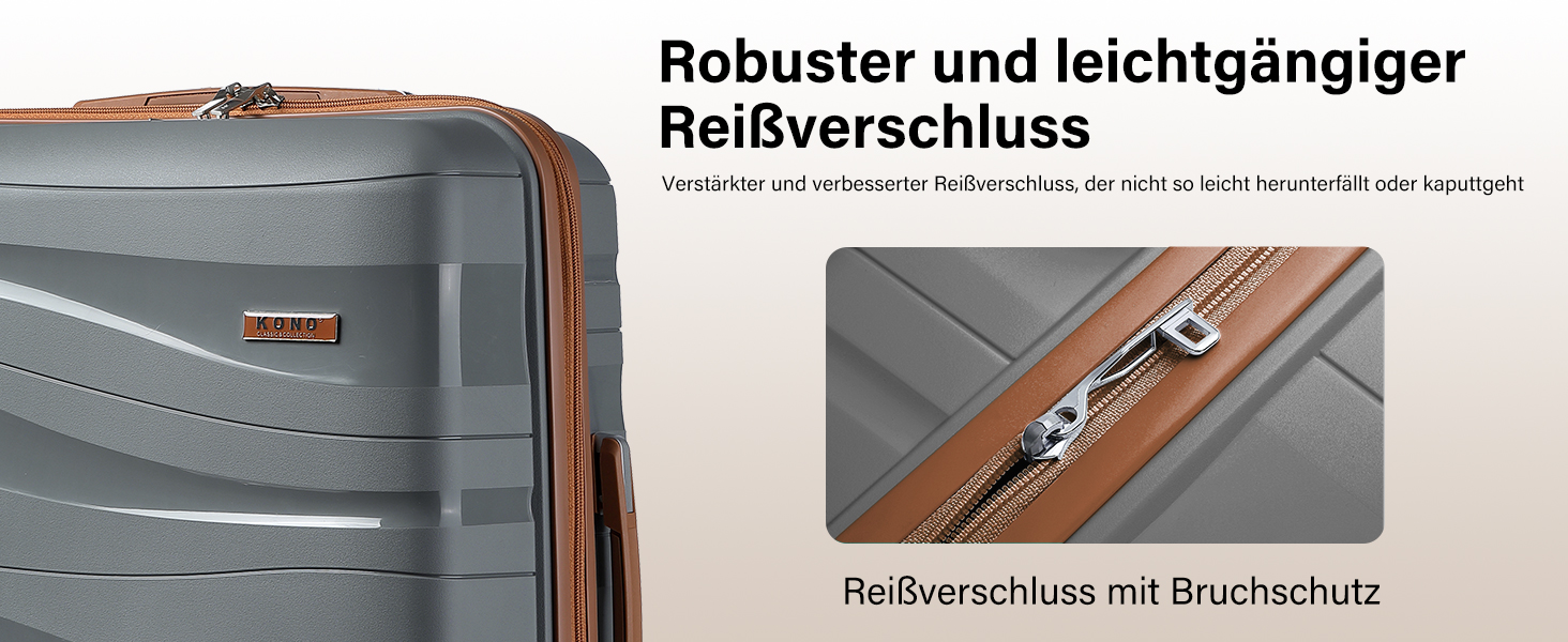 KONO Чемодан середнього розміру 65 см з поліпропілену з TSA замком, 65x46x26.5 см (Крем-білий)