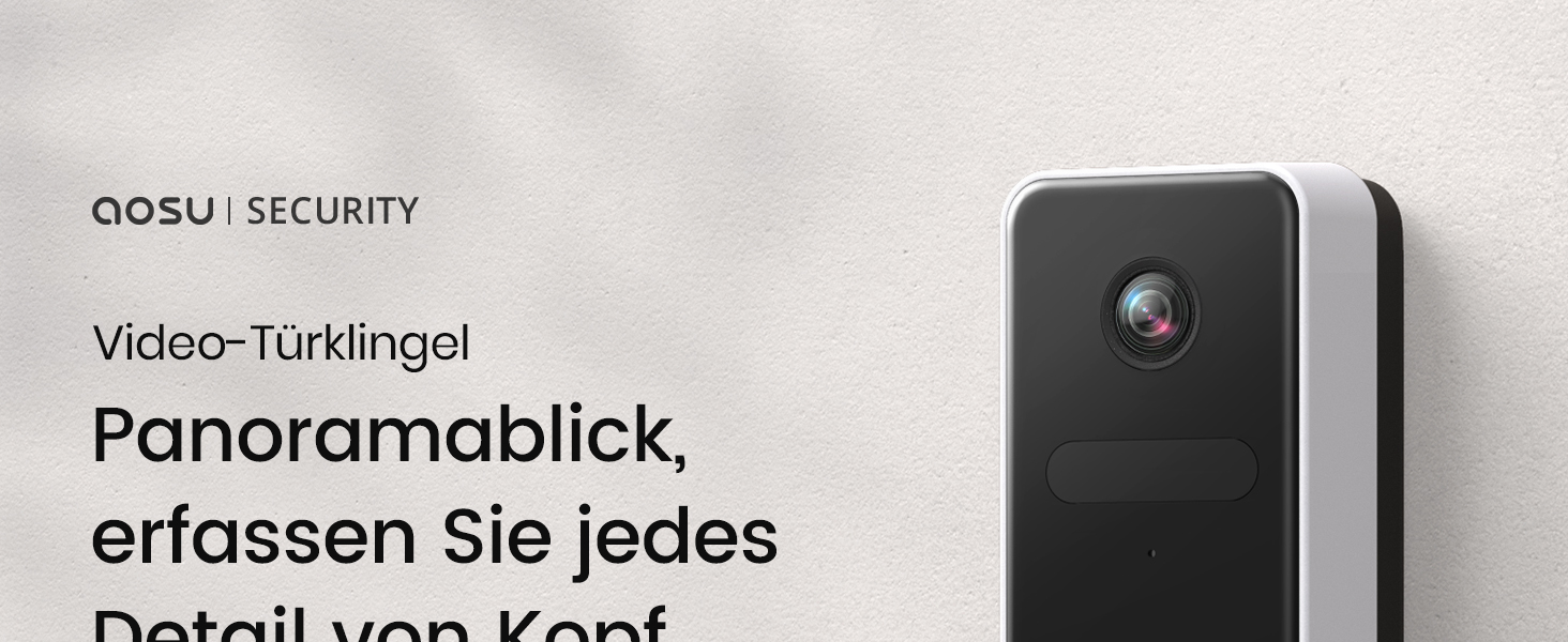 Бездротовий відеодомофон з камерою AOSU 2K HD з PIR-датчиком та детекцією пакунків, сумісний з Alexa