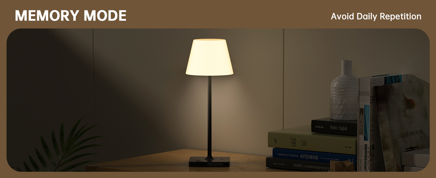 LED лампа настільна акумуляторна бездротова, диммувана, з сенсором, 4000mAh, з функцією павербанку, IP44, вологозахищена, для дому та вулиці (чорна)