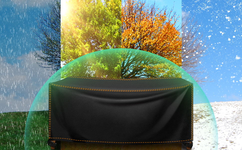 Водонепроникний чохол для садово-патіо меблів 420D Oxford, 180x120x74 см (чорний)