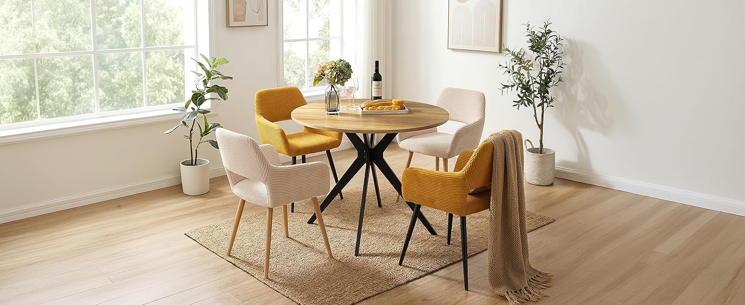 Крісла для їдальні Cosy 2 шт. - кухонні, вітальні, з підлокітниками, світло-бежеві