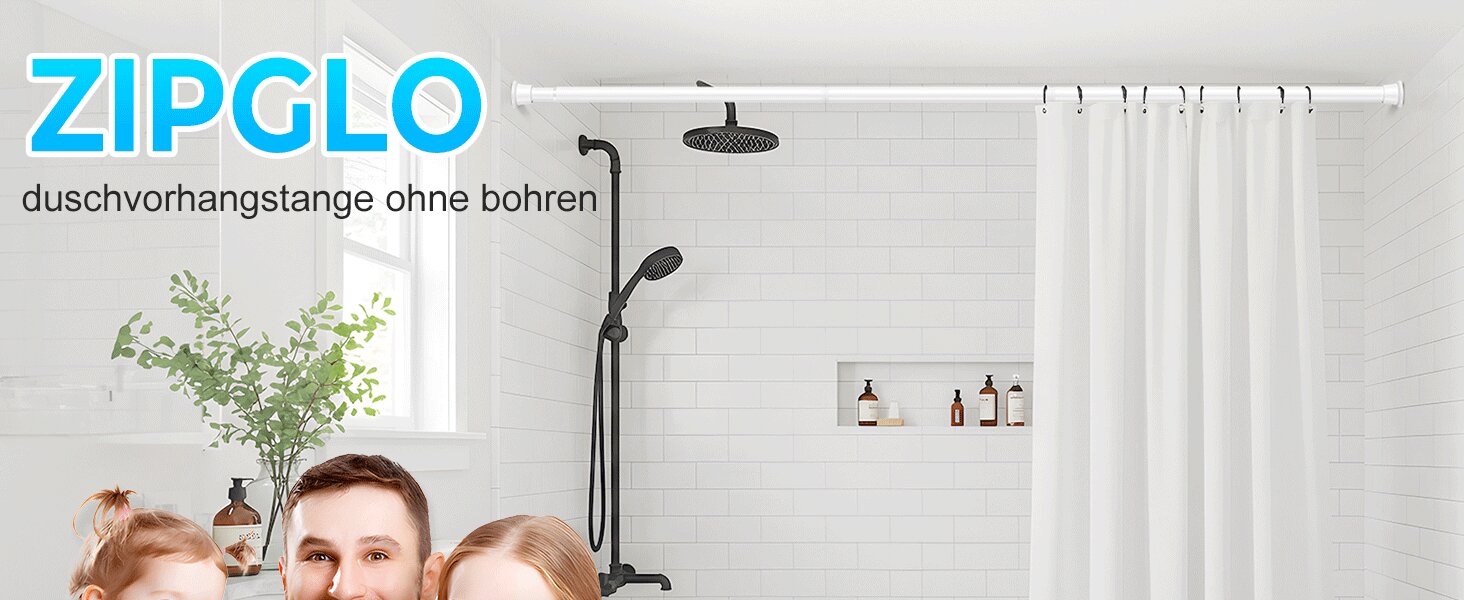 Штанга для карниза без свердління 76-200 см, телескопічна, для душу, одягу, вікна, кухні, шафи (біла)