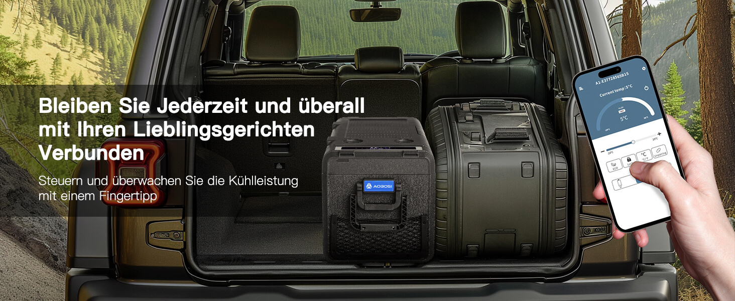Автомобільний компресорний холодильник AAOBOSI 38л: Електричний охолоджувач для авто, кемпінгу, риболовлі (-20°C/+20°C), 12/24V/230V, USB