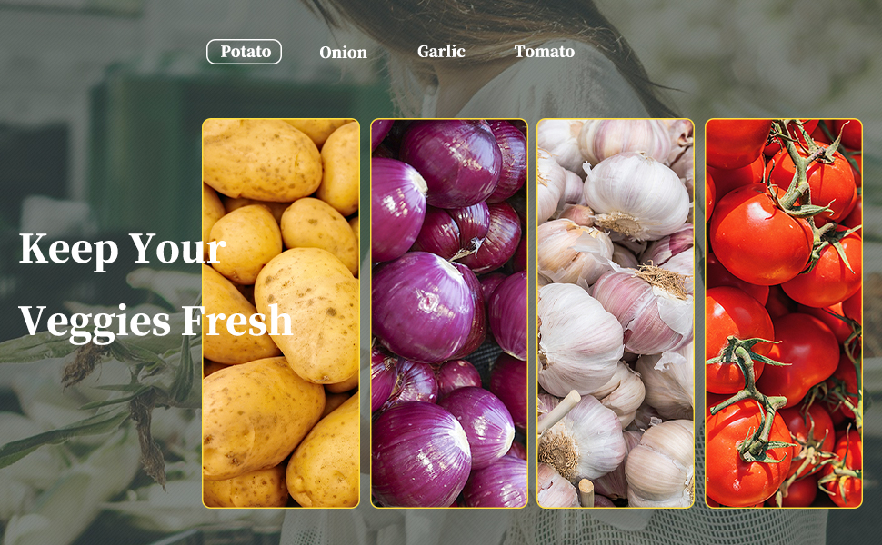 Набір контейнерів для зберігання картоплі, цибулі та часнику з вентиляцією, набір з 3 шт.