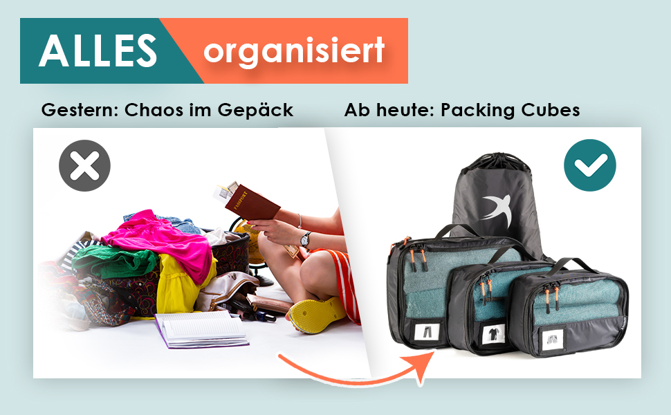 Набір компресійних органайзерів для одягу в дорогу Packing Cubes, 8 предметів, бежевий — легкі сумки-пакувальники для валізи та рюкзака