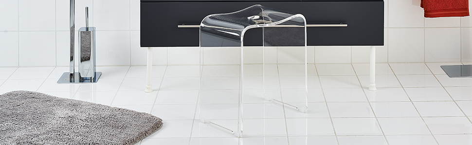 RIDDER Trendy Bad-Hocker, акриловий табурет для ванної кімнати, прозорий, 39 x 47 x 28 см