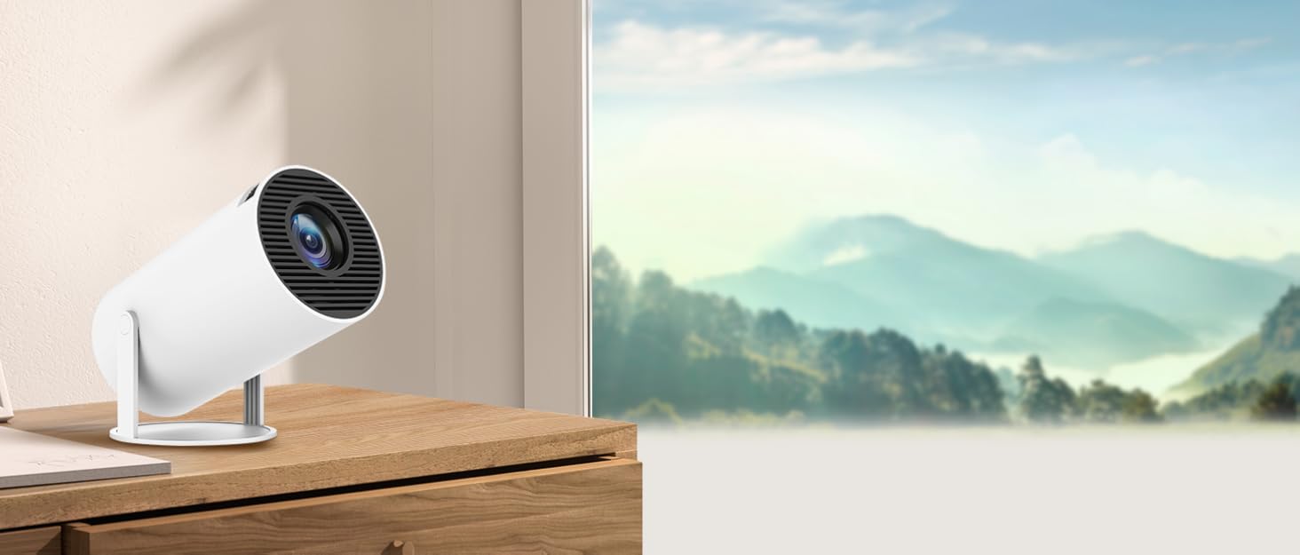 Портативний проєктор LYNCAST HY300 Pro: Wi-Fi, Bluetooth, Android 11, 1080P/4K, обертання 180°, для дому та на вулиці